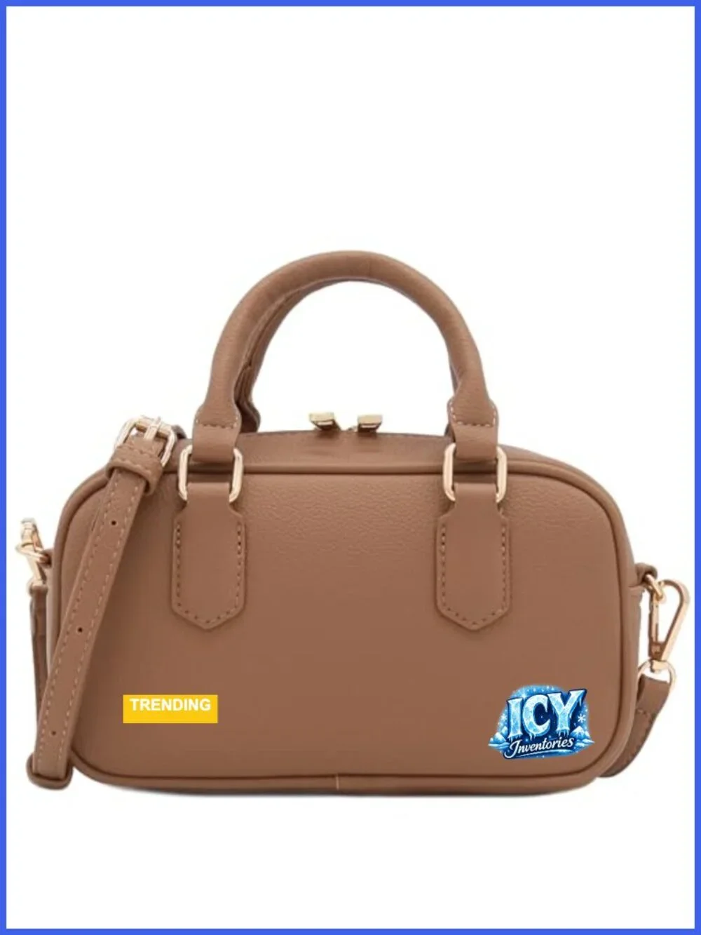 Mini PU Leather Satchel Purse Top Handle Crossbody Bag